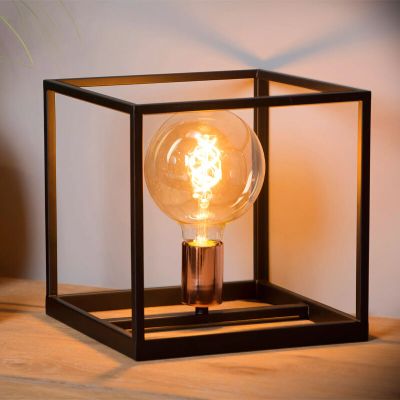 Fekete fém asztali lámpa, Arthur, kapcsolóval