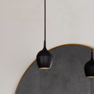 Fekete alumínium fürdőszobai függőlámpa, Preston, IP44