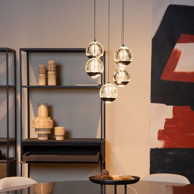 Fekete üveg függőlámpa, Sentubal, 5,2 W, 2700 K LED