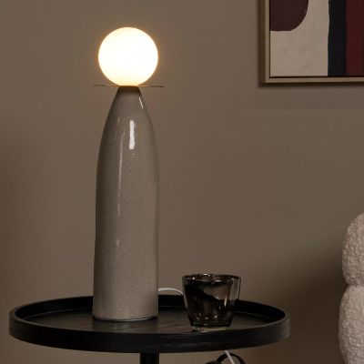 Kerámia asztali lámpa szürke, Figaro, kapcsolóval