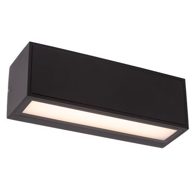 Fekete alumínium kültéri alkonykapcsolós fali lámpa, Sutton, 1,5 W, 3000 K LED, IP54