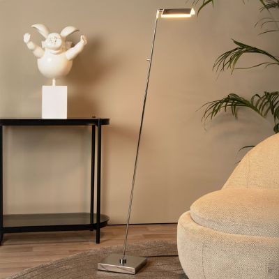 Króm fém álló olvasólámpa, Aaron, 12 W, 2700 K LED, kosketushimmentimellä