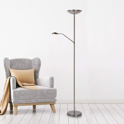 Króm fém álló olvasólámpa, Zenith, 20 W, 3000 K LED