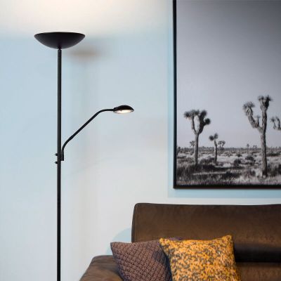 Fekete fém álló olvasólámpa, Zenith, 20 W, 3000 K LED