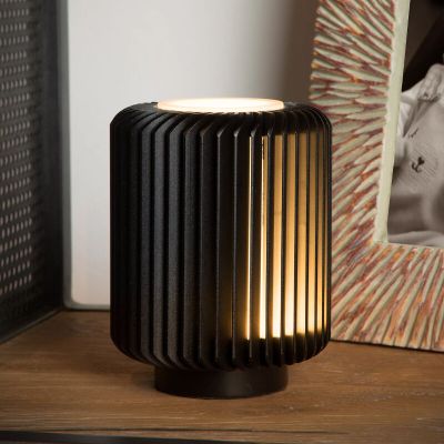 Fekete alumínium asztali lámpa, Turbin, 5 W, 3000 K LED, kapcsolóval