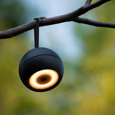 Fekete alumínium újratölthető fali lámpa, Lunex, 2 W, 3000 K LED, IP54, kapcsolóval
