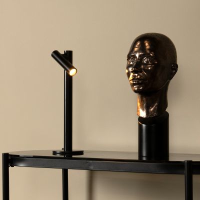 Fekete alumínium újratölthető asztali lámpa, Antrim, 2,2 W, 2700 K LED, IP54, kosketushimmentimellä