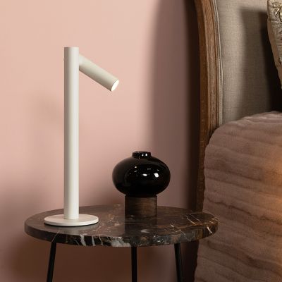Fehér alumínium újratölthető asztali lámpa, Antrim, 2,2 W, 2700 K LED, IP54, kosketushimmentimellä