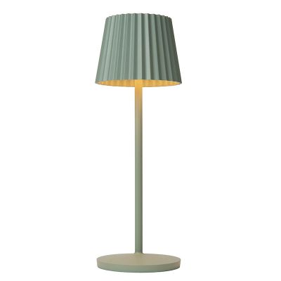 Zöld műanyag kültéri asztali lámpa, Justine, 2 W, 2700 K LED, IP54, kosketushimmentimellä