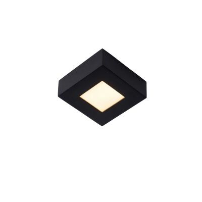 Fekete alumínium plafon lámpa, Brice, 8 W, 3000 K LED, IP44