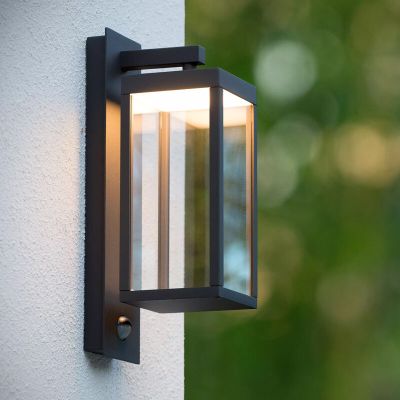 Antracit alumínium mozgásérzékelős kültéri fali lámpa, Clairette, 15 W, 3000 K LED, IP54
