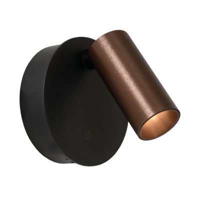 Barna alumínium újratölthető fali lámpa, Toni, 2 W, white switch LED, kosketushimmentimellä