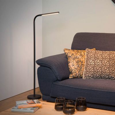 Fekete fém álló olvasólámpa, Gilly, 5 W, 2700 K LED, kapcsolóval