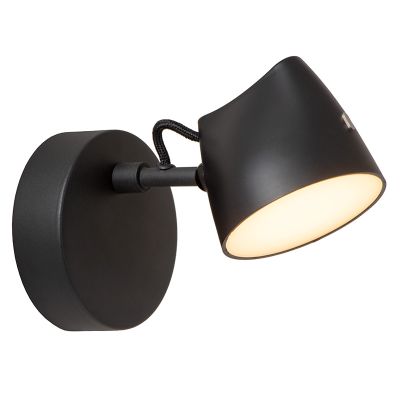 Fekete fém fali lámpa, Milne, 6 W, 2700 K LED, kosketushimmentimellä