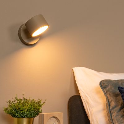 Taupe fém fali lámpa, Gian, 9 W, 2700 K LED