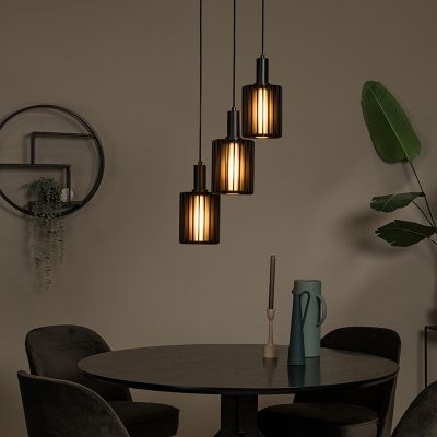 Fekete alumínium függőlámpa, Lambres