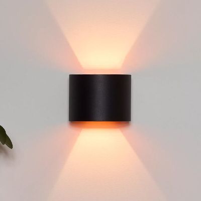 Fekete fém fel le fali lámpa, Axi, 6 W, 2700 K LED, IP54