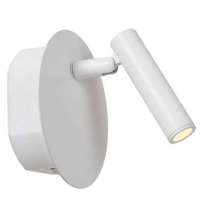 Fehér fém éjjeli lámpa, Jolijn, 2 W, 3000 K LED, kapcsolóval