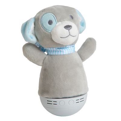 Szürke műanyag gyerek asztali lámpa, Dolly, 3 W, RGB LED, kapcsolóval