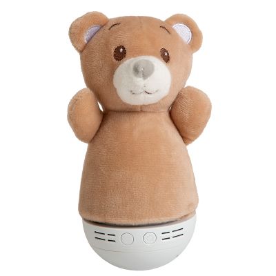Barna műanyag gyerek asztali lámpa, Dolly, 3 W, RGB LED, kapcsolóval