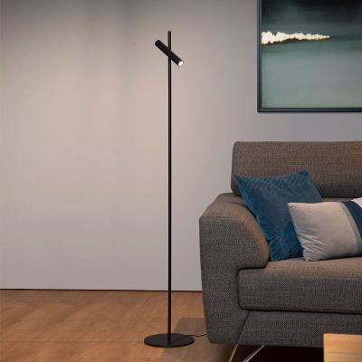 Fekete alumínium álló olvasólámpa, Philon, 4,5 W, 3000 K LED, kosketushimmentimellä