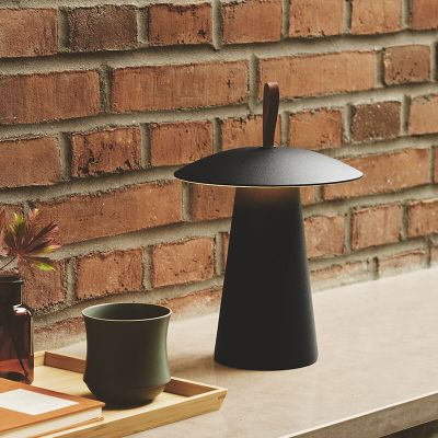 Fekete alumínium újratölthető asztali lámpa, Ara, 2 W, 3000 K LED, IP54, kapcsolóval