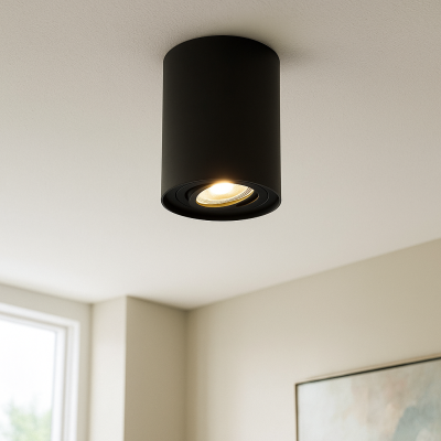 Retro felületre szerelt spotlámpa fekete, Onno