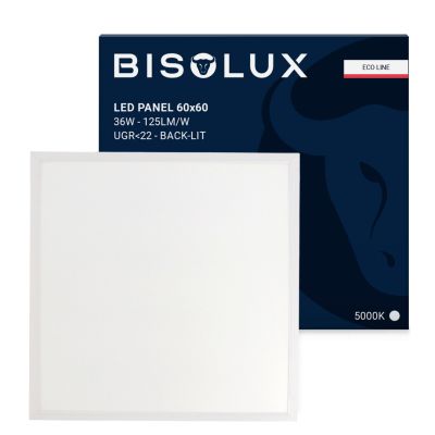 60x60 cm-es LED panel - 125 lm/W - UGR<22 - 5000K - Háttérvilágítású