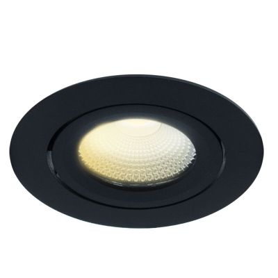 Fekete alumínium beépíthető spotlámpa, Wimke, 5 W, dim to warm LED, IP44