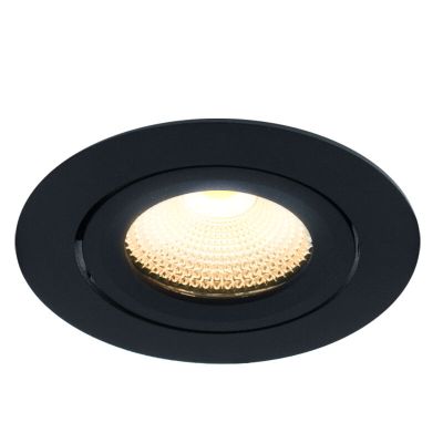 Fekete alumínium beépíthető spotlámpa, Wimke, 5 W, 2700 K LED, IP44