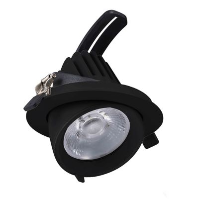 Fekete alumínium mélysugárzó, Shanaya, 30 W, white switch LED