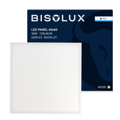 LED panel 60x60 - 36W - 4000K - UGR<22 - háttérvilágítású - IP65