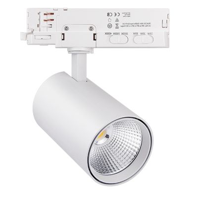 Fehér 3 fázisú sínre szerelhető spotlámpa, Rozina, 10W/20W/30W, , fehér kapcsolóüzemű LED