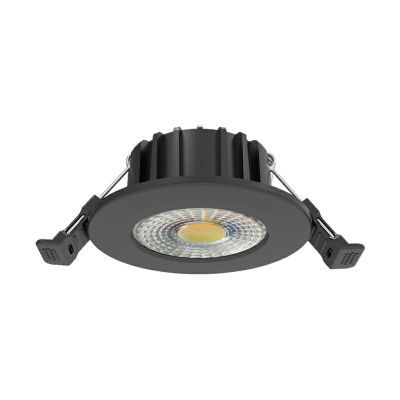 Fekete alumínium mennyezeti lámpa, Hobie, 6W, fehér kapcsológombos LED, IP65