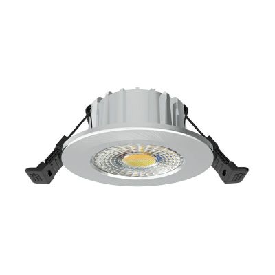 Ezüst színű alumínium mennyezeti lámpa, Hobie, 6W, fehér kapcsológombos LED, IP65