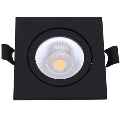 Fekete alumínium mennyezeti lámpa, Loura, 6W, fehér LED kapcsoló, IP65