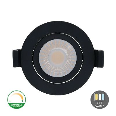 Fekete alumínium mennyezeti lámpa, Maite, 7W, fehér LED kapcsoló, IP65