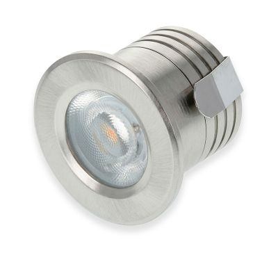 Ezüst színű mini süllyesztett alumínium spotlámpa, Philomena, 2W, 3000K LED, IP44