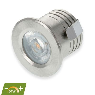 Ezüst mini süllyesztett alumínium spotlámpa, Philomena, 2W, meleg fényű LED, IP44