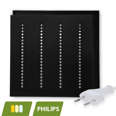 Fekete reluxa LED panel 60x60 - 30W - fehér kapcsoló - UGR <16