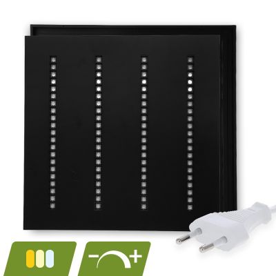 Fekete fényreflexes LED panel 60x60 - 30W - fehér kapcsolóval - szabályozható - UGR <16