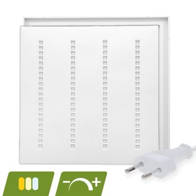 Louvre LED panel 60x60 - 30W - fehér kapcsolóval - fényerőszabályozható - UGR <16