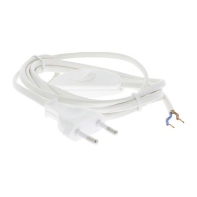Q-Link csatlakozókábel max. 1200 W, 2 x 0,75 mm, 1,8 m, fehér, kapcsolóval