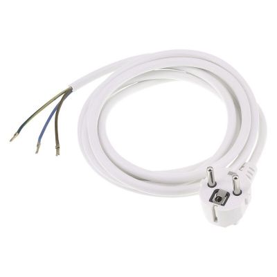 Q-Link földelt csatlakozókábel, 2500 W, 3 x 1,0 mm, 2,5 m, fehér