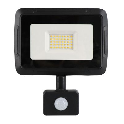 Alumínium reflektor érzékelővel fekete, Miro, 30 W, 3000 K LED, IP65