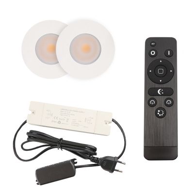 Alumínium terasz beépíthető spotlámpa fehér, Dico, 3 W, 2700 K LED, IP65, távirányítóval