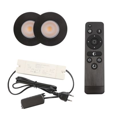 Alumínium terasz beépíthető spotlámpa fekete, Dico, 3 W, 2700 K LED, IP65, távirányítóval