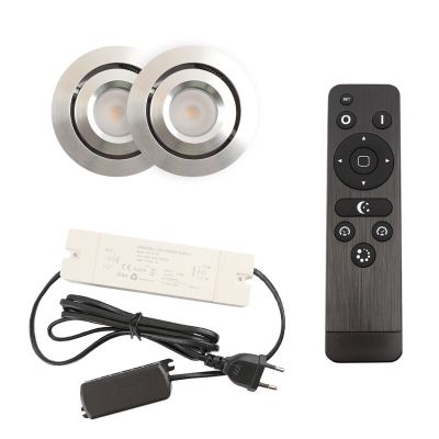 Alumínium terasz beépíthető spotlámpa króm, Rona, 3 W, 2700 K LED, IP44, távirányítóval