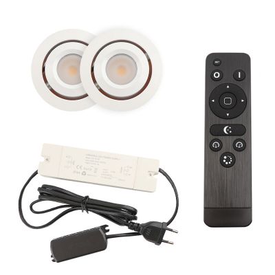 Alumínium terasz beépíthető spotlámpa fehér, Rona, 3 W, 2700 K LED, IP44, távirányítóval