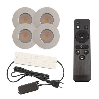 Alumínium terasz beépíthető spotlámpa króm, Dico, 3 W, 2700 K LED, IP65, távirányítóval